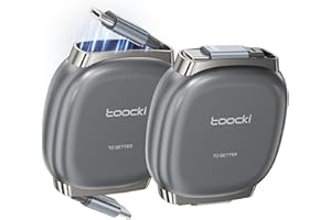 TOOCKI 100 W wysuwany kabel USB C (1 m, 2 szt.), kabel do szybkiego ładowania USB C z magnetycznym gniazdem do podróży, samochodu, codziennego użytku, 4 wstępnie ustawione długości do iPhone 16/15, Galaxy