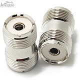 Ancable UHF PL-259 Female to UHF PL-259 Female Coaxial Adaptor Connector Coupler Joiner for CB Ham Radio Antenna Pack of 2