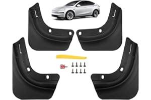 GAFAT Nuevo Tesla Model Y Juniper 2025 2026 Guardabarros Delantero y Trasero, Protección Salpicaduras, Sin Necesidad de Taladrar, Fuerte Dureza, Tesla Model Y 2025 Accesorios [OEM Original](4 pzs)
