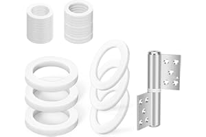 OUZIONZ Fitschenringe Kunststoff Zimmertüren,60 Stück Unterlegscheiben Türscharnier 10,2 mm X 15 mm Montageringe,1mm 30Pcs & 2mm 30 Pcs,Distanzscheiben Kunststoff für Standard Zimmertüren