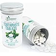 200 Pack Natural Toothpaste Tablet Bits - Chewable Mouthwash Whitening Bite Tablets for Teeth SLS & Fluoride Free Eco & Travel Friendly with Zero Waste Packaging - (Peppermint)