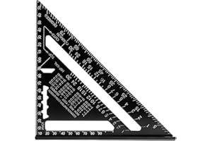 Équerre de Menuisier Metrique Professionnel, H HOMEWINS Équerre Charpentier 17cm/170mm Haute Précision,Règle d'angle Menuiserie en Alliage d'aluminium Outil de Mesure Bois Speed Square Noir