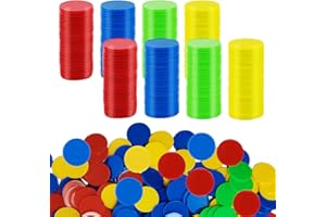 VFFNFF 400 Pièces Jetons de Poker en Plastique, 4 Couleurs Jeton de Jeu, Petit Comptoir d'apprentissage, Jetons de Roulette de Casino, à Compter et à Faire du Bingo, 25mm