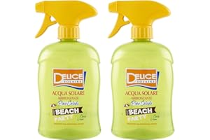 MILMIL Delice Solaire Beach Party Sonnenwasser, bräunend, Piña Colada, Duft Kokosnuss & Rum, erleichtert die Bräunung, sofortige Frische, dermatologisch getestet - 2 x 500 ml