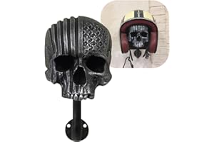 Yajimsa Motorcycle Skull Helmet Holder, Porte-Casque Moto Crâne, Porte-Crâne, Monté Mural La Résine Étalage Casque, Artisanat Amovible en Résine pour Décoration Murale en Forme Tête Fantôme