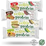 Maxsport Nutrition Vegan Protein High Fibre Veggie Protein Bars - Crunchy Vegan Protein Bars made of only Legumes, Seeds, Vegetables and Olive oil, 100% Natural, High in Fibre, Plant based Protein, Vegan Glutenfree and non GMO - 16pack - Mix Box