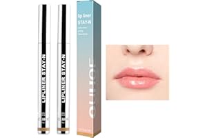 Kaluofan Lot de 2 crayons à lèvres amovibles, imperméables et amovibles, pour montrer que la couleur des lèvres ne diminue pas (marron clair)