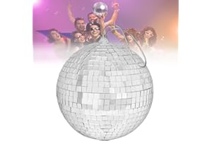 DURANTEY Spiegelkugel Linse foam Discokugeln Deko zum Aufhängen Spiegelkugel 15 cm Silber Discokugel Partylicht Reflektierende Glänzende Spiegelkugeln für Party Karneval Dekoration Discokugel