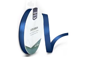 Vaessen Creative 301002–2014 satinband mörkblå, 9 mm x 10 meter, rosettband, dekorband, presentband och tygband för bröllop