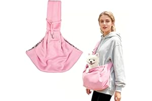 KLEHOPE Sac de transport pour chien - Charge maximale : 7,5 kg - En polyester - Sac de transport ventral pour chien - Rose - Pour les voyages et les activités de plein air