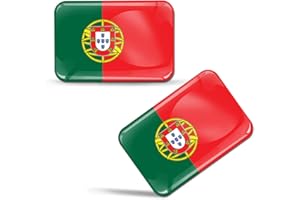 Biomar Labs® 2 pcs 3D Gel Pegatinas Bandera Nacional Portugal Silicona Adhesivo Autos Coches Motos Ciclomotores Bicicletas Ordenador Portátil F 30