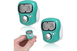 WUIOWPPIC 2 Stück Digitaler Fingerzähler, Elektronische Fingerzähler Reihenzähler Mini Farbiger Handzähler Klicker Zähler Reihenzähler Mini Handzähler für Die Zählung von Innen und Außenaktivitäten