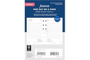 Filofax Agenda tascabile 26-68241 con un giorno per pagina, appuntamenti inglesi