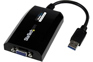 StarTech.com Cable Adaptador de Vídeo Externo USB 3.0 a VGA - Tarjeta Gráfica Externa - Hembra HD15 - Macho USB A - 1920x1200 1080p