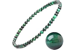 EUMENIDES Tobillera de turmalina, tobillera de piedra de cristal, 9,45", 4/6MM,