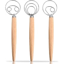 Lot De 2 Fouets Pâtisserie En Bois & Inox - Pour Pâte, Gâteaux, Sauces - Manche Confortable - Nettoyage Facile