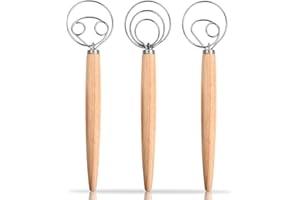 PTJJXA 3 sztuki duńskich trzepaczek do ciasta, duński zestaw trzepaczek, mikser do ciasta, 40 cm, ubijaczka do jajek do kuchni, chleba, ciasta, ciast, wypieków