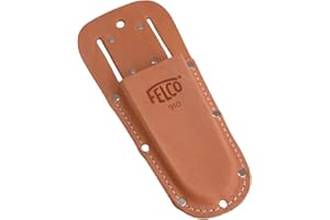FELCO 910 Custodia per forbici da giardino (custodia in pelle genuina, con passante per cintura + clip, per fissaggio alla cintura, per forbici da potatura / potatori), 26 x 16 x 12 cm