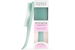 Tangle Teezer Fine and Fragile Ultimate Detangler Hairbrush - Cepillo Desenredante Cabello Teñido, Fino y Frágil - Púas Suaves y Flexibles de Doble Altura - Menos Rotura y Sin Tirones - Verde Azulado