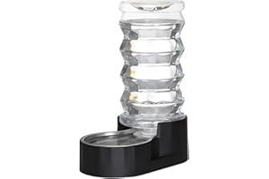 Sfozstra Lagre - Automatischer 8 L Edelstahl-Schwerkraft-Hundewasserspender: schwarz, ideal für Familienhaushalte und Aktivitäten im Freien