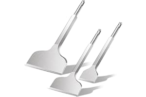ANEFANOOZZ Burin SDS Plus- 3 pièces 100 mm + 75 mm + 40 mm, burin SDS Plus pour enlever le carrelage, la colle à carrelage, le béton, la pierre naturelle, la maçonnerie, etc. - Burin à carrelage haut de gamme
