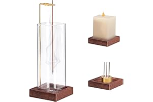 TOLENRE Incense Holder Wooden, Brass Incense Burner Holder with Removable Glass Ash Catcher Incense, Upside-down Ash Catcher for Yoga Spa Meditation Home Decor (Inverted incense burner, Average code)