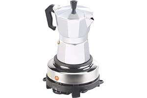 ‎ROSENSTEIN & SÖHNE Rosenstein & Söhne Herdplatte: Elektrische Mini-Einzel-Kochplatte & Espresso-Kocher, 500 W, 3 Tassen (Mini Kochplatte für Espressokocher, Kleine für Espresso, Induktionskochplatte)