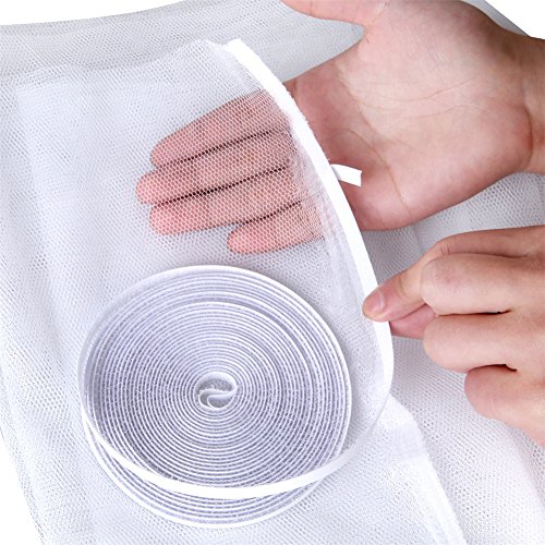 Yingwei DIY Weiß Fenster-Bildschirm Vorhang Schutz Flyscreen Ineinander greifen-Netz Insekt-Fliegen-Wanzen-Moskito-Motten-Tür Netting mit 150*130cm - 6