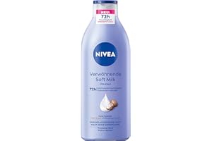 ‎NIVEA NIVEA Verwöhnende Soft Milk, Body Milk für trockene Haut mit Tiefenpflege Serum, Feuchtigkeitspflege mit Shea Butter und 100% purem Hyaluron (400 ml)