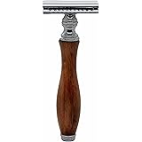Haryali London Double Edge Safety Razor with Wooden Handle- Razors for Men Women- Fits All Double Edge Razor Blades