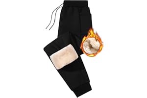 PASUDA Pantalon Jogging Polaire Homme Hiver Coton Pantalon Chaud Pantalons de Sport Thermique Taille Élastique Doublé Sherpa avec Poches Pantalon de Survêtement Décontracté