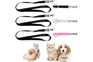 ASYKNM 3 Pcs Sifflet Ultrason Chien, Sifflet Chien Rappel, Sifflet Ultrason Chien Anti Aboiement, Sifflet Ultrason Chat, Sifflet Chien avec LanièRe, Sifflet Ultrasonique RéGlable, Chien Accessoires