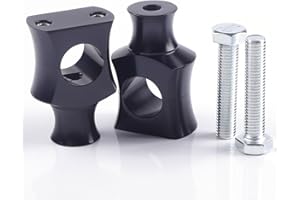 Fuworance Support de guidon de moto 25 mm - Support vertical chromé - Noir