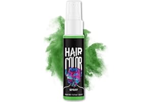 SALROAL Semi Permanent Coloured Hair Spray, Temporary Hair Colour Spray, Crazy Green Color Hair spray for Halloween, Cosplay, Party Looks, Instant Washable, Easy Styling, Vibrant Colour Finish