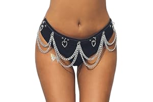 Zookey Punk Taille Chaînes Gothique Noir En Cuir Corps Chaînes Couches Ventre Chaînes Rave Corps Chaîne Bijoux pour Femmes et Filles