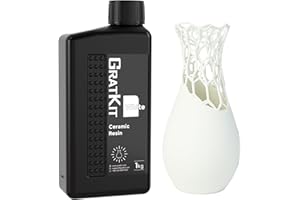 GratKit Ceramic Like Resin, 3D Printing Resin with Ceramic-Like Finish, Compatible with Most LCD/DLP/SLA 3D Printers,1000g White