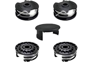 Viilich 4 bobinas de Hilo de Repuesto para LIDL Parkside,con 1 Tapa, Hilo de Nailon, Bobina de Repuesto para Recortadora LIDL Parkside PRTA 20-Li A1, B2, C3; PRT 550 A1, A3; PRT 300 A1,1,6 mm