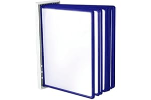 ‎LEVIATAN Leviatan Wand-Sichttafelsystem Wandhalterung für Sichttafeln Tafelsystem aus Metall zum Anschrauben an die Wand, Im Lager, in der Werkstatt, im Geschäft, im Labor + 10 blaue Sichttafeln