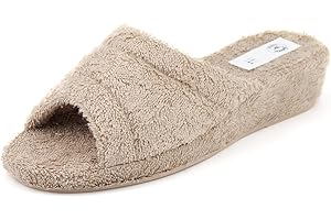 JOMIX Chaussons à Talon Compensé Sandales Compensées Femme Confortable Pantoufles été éponge
