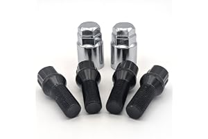 TRACER Hjullås, hjulbultsats, fälglås, stöldskydd, M14 x 1,5, 28 mm, konisk linning, svart, kompatibel med Audi, VW, Seat, Sk