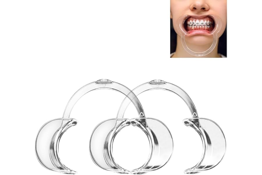 BRITECO Dental Mouth Opener Kit, 2-Piece C-Shaped Retractors Teeth Whitening C-Shape Mouth Opener Tools for Dentistry, Open Mouth Game Dentistry- Dentist Tools for Adults and Kids