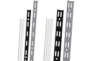 IB-STYLE ib style® Set di 10 Guide da parete | Supporti scaffalture Guide a muro con passo 50mm | foro singolo | 50cm nero