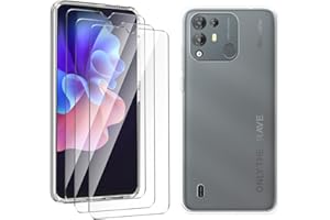 LYZXMY Hülle für Blackview A55 Pro (6.52") Transparent Handyhülle + 3 Stück Gehärtetes Glas Schutzfolie, Case Weich Silikon TPU Schutzhülle Cover 9H Härte HD Gehärtetes Glasfolie Glas