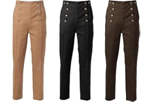BPURB Pantalon Victorien pour Homme Style Vintage Steampunk Gothique Punk Cosplay Pantalon