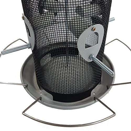 proheim Vogelfutter-Station 30 cm aus Metall Futterspender für bis zu 3 kg Futter Vogelhaus zum Hängen Vogelfutter-Spender mit 8 Futteröffnungen – perfekt für Wildvogelmischungen - 4