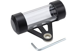 GOOFIT 85mm Motorcycle Accessories Universal Waterproof Motorcycle Motorbike Tube Tax Disc Cylindrical Holder Frame General Label Tax Single Pipe for Motorcycle Black