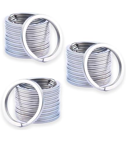 TOAOB 100 stuks Sleutelringen Splitringen 15 tot 30 mm Dubbele Lussen Zilver en Zwart Metaal Platte Open Buigringen voor Sleutels Huisdier doe-het-zelf Kunstwerkjes