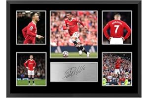 S STEEN Photo signée A4 Cristiano Ronaldo avec cadre inclus | Souvenir de football | Cadeau pour les fans de Cristiano Ronaldo | Cadeau pour les fans de football | Cadeau pour les fans de football