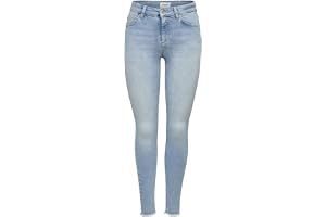 ONLY Dam skinny jeans ONLBLUSH medium midja skinny fit ankellång jeans