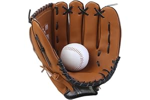 Baseballhandschuhe für Jugendliche | Sporthandschuhe aus PU-Leder Pitcher Batting – gepolsterte T-Ballhandschuhe für Handflächenfänger, Baseball Zubehör zum Fangen von Baseball Pacienjo